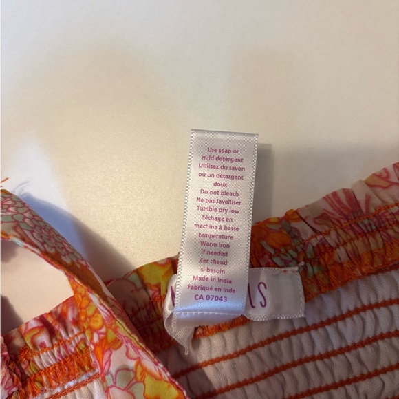 Kids Floral Tiered Orange Dress - Picture 3 of 5